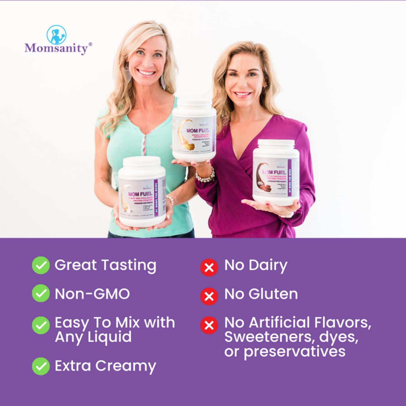 Momsanity dairy-free protein shake in glass illustrates easy post-workout recovery with collagen.