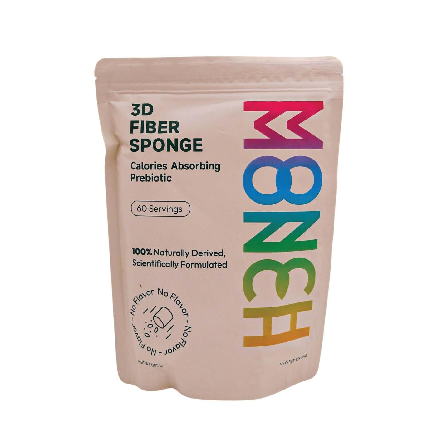 Front packaging of Monch Monch Calorie Absorbing Fiber Sponge, 60 count