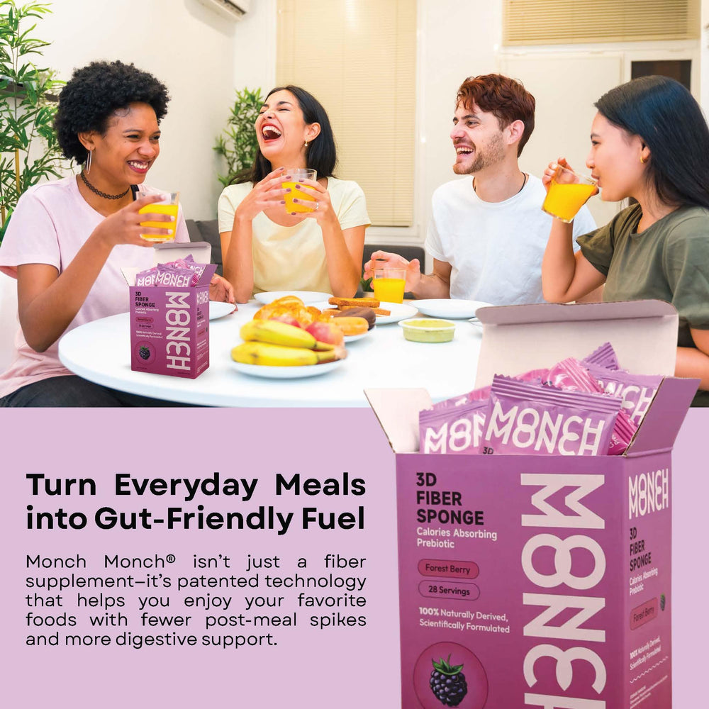 Back packaging details for Monch Monch Forest Berry Fiber Sponge 28-count