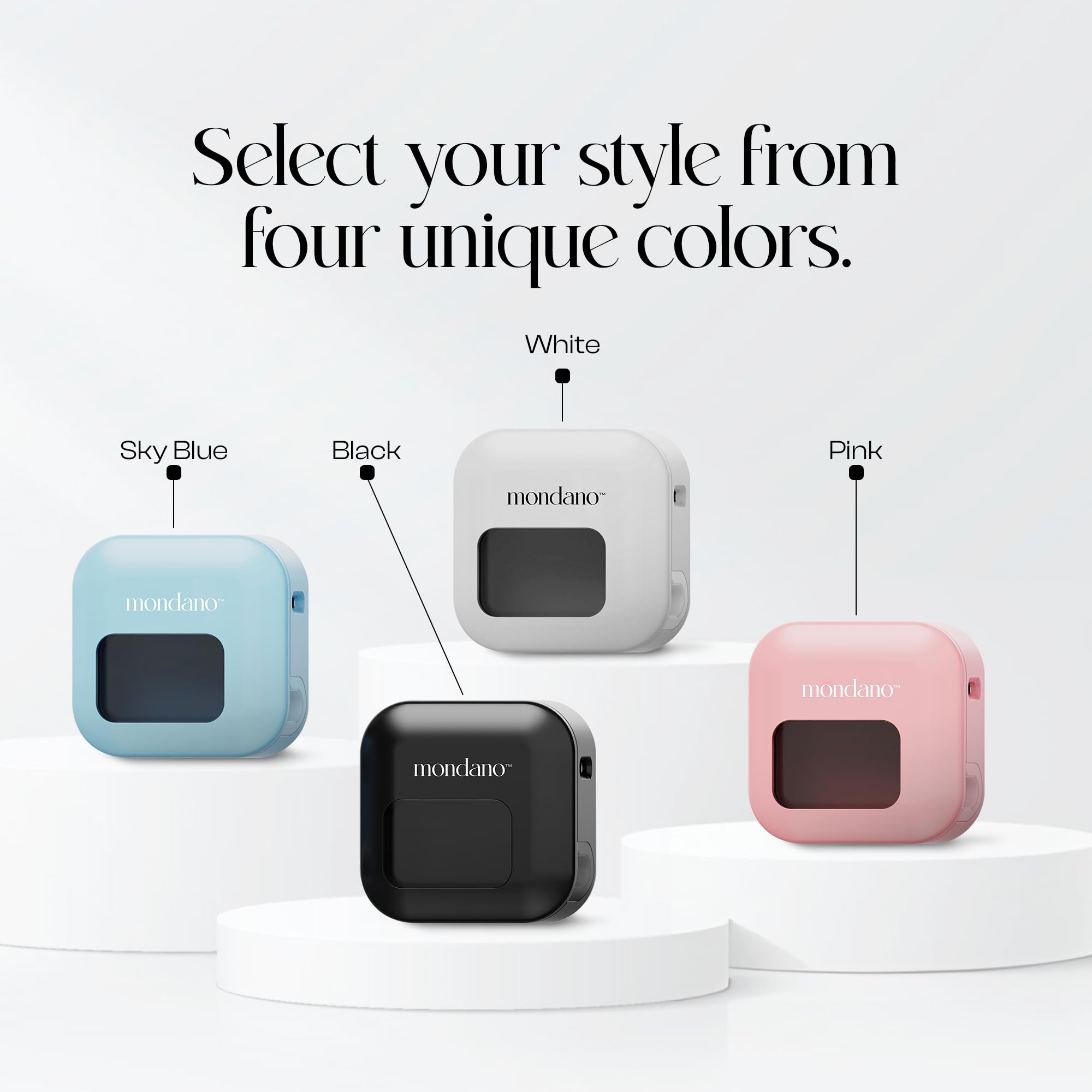 USB-C rechargeable travel case in four color options