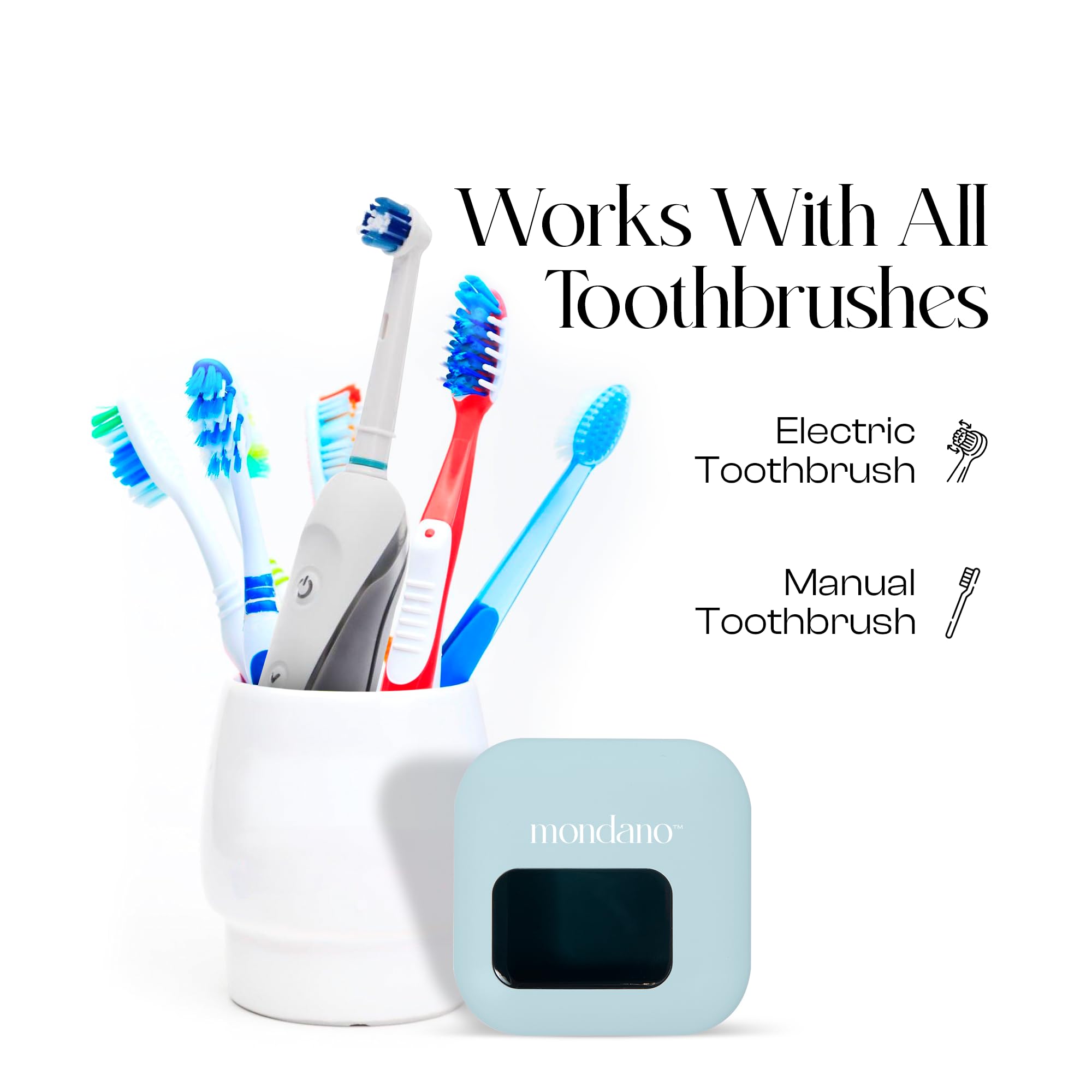 Compact travel-friendly toothbrush sanitizer case, closed
