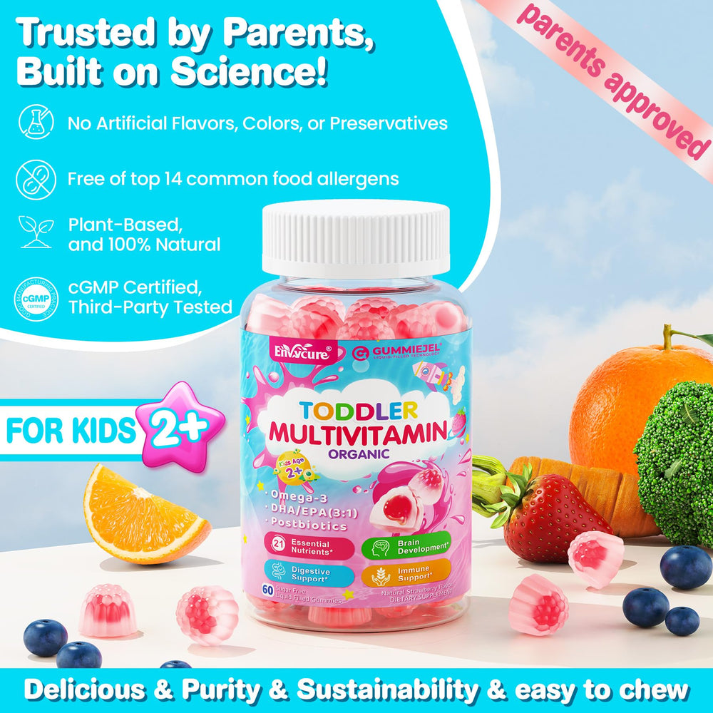 Naturally sweetened with monk fruit and stevia in kid vitamins