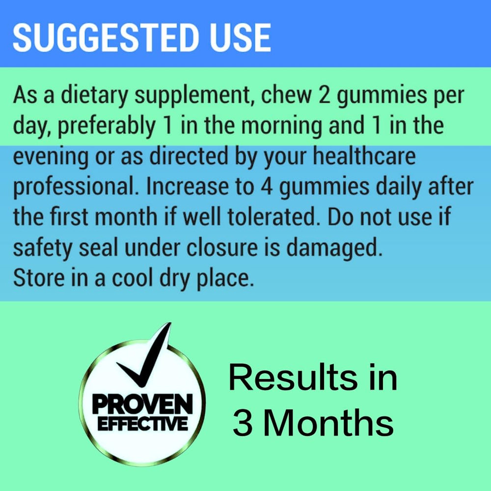 Monk fruit-sweetened gummies nutrition label