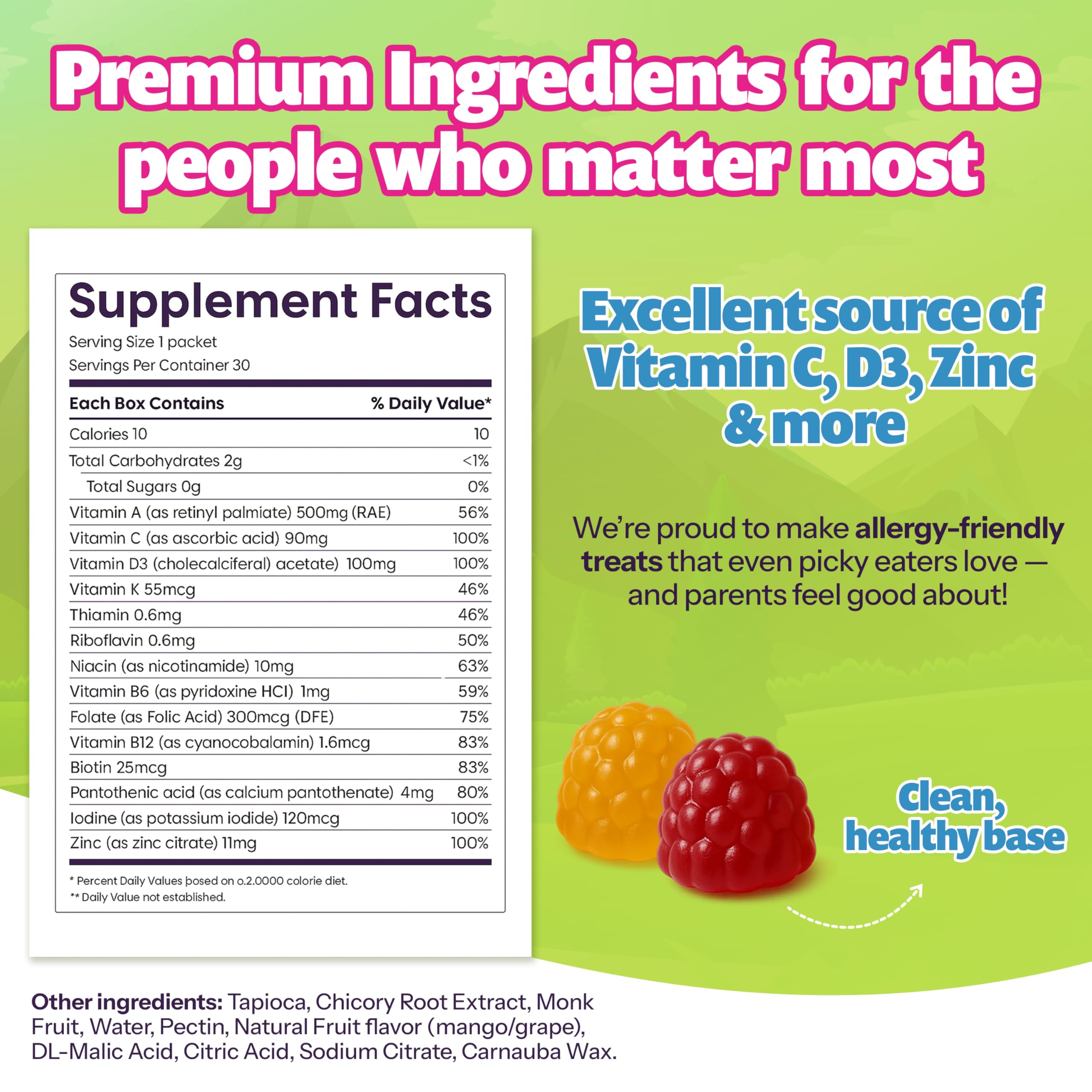 Close-up of monk fruit-sweetened gummies