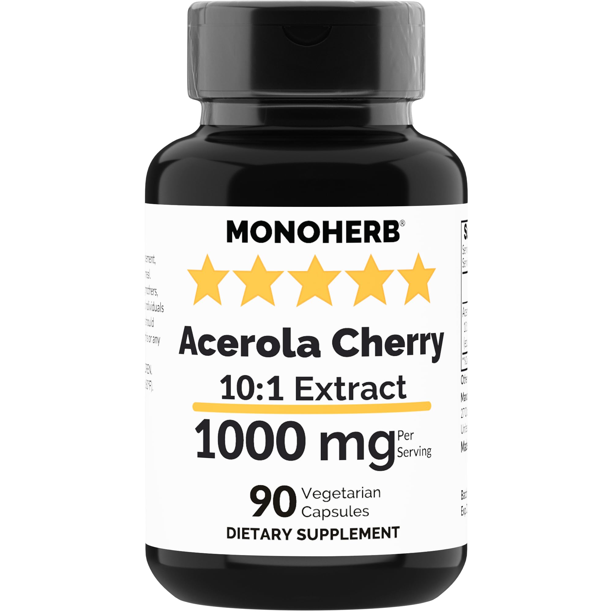 MONOHERB Acerola Cherry Extract 1000 mg bottle - 90 capsules