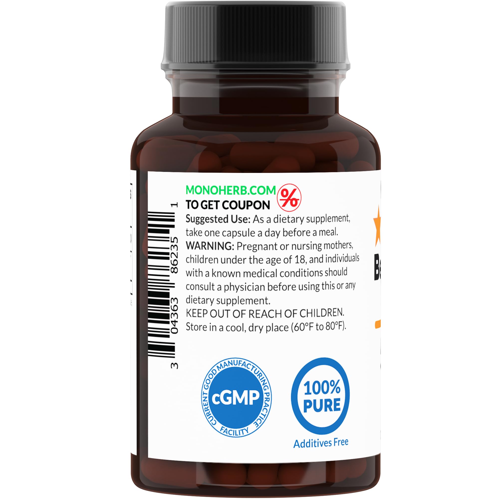 90 servings per bottle label