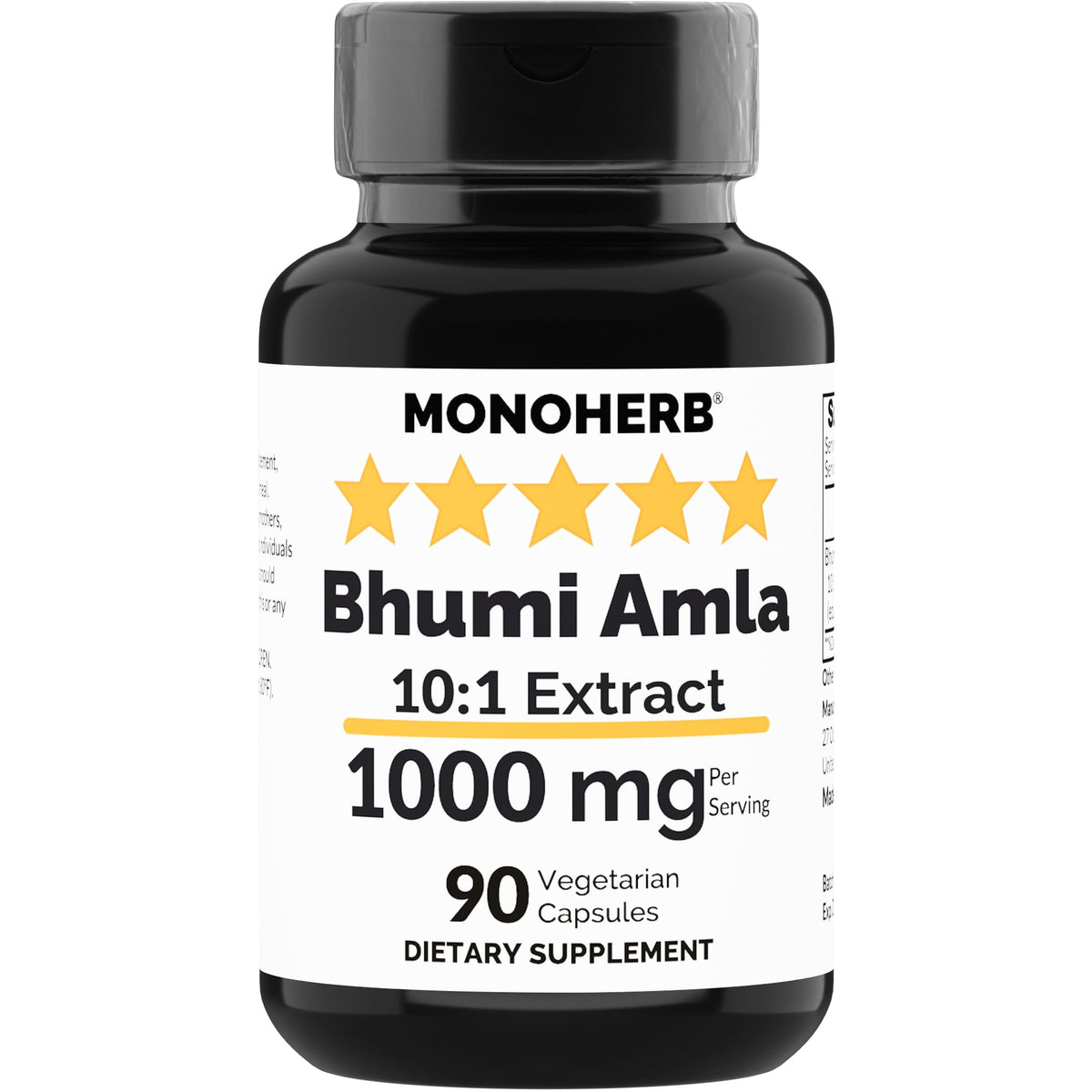 MONOHERB Bhumi Amla Extract 1000 mg bottle - 90 vegetarian capsules