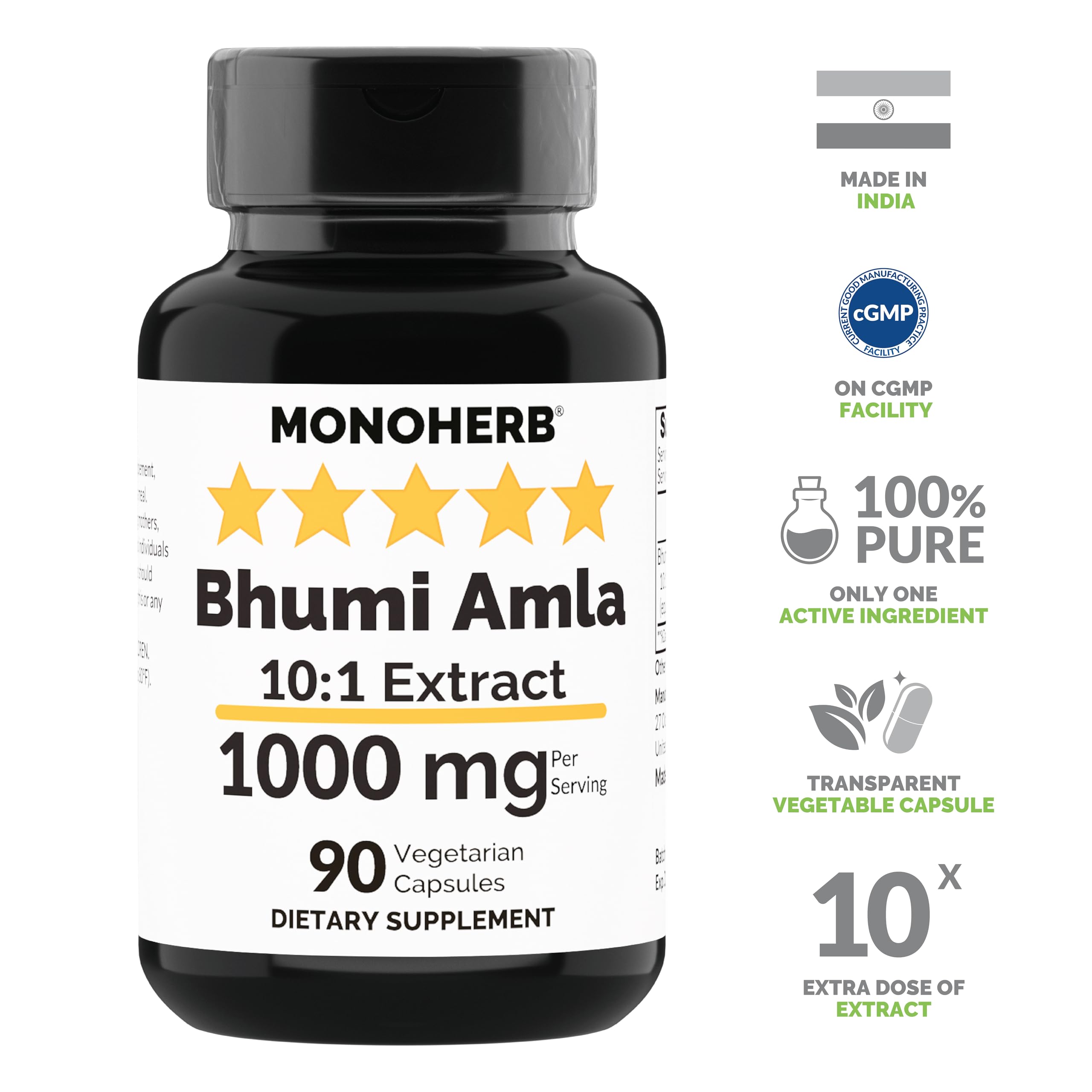 Transparent vegetable capsules containing Bhumi Amla Extract