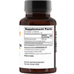 Transparent vegetable capsules for MONOHERB DHM 500 mg supplement