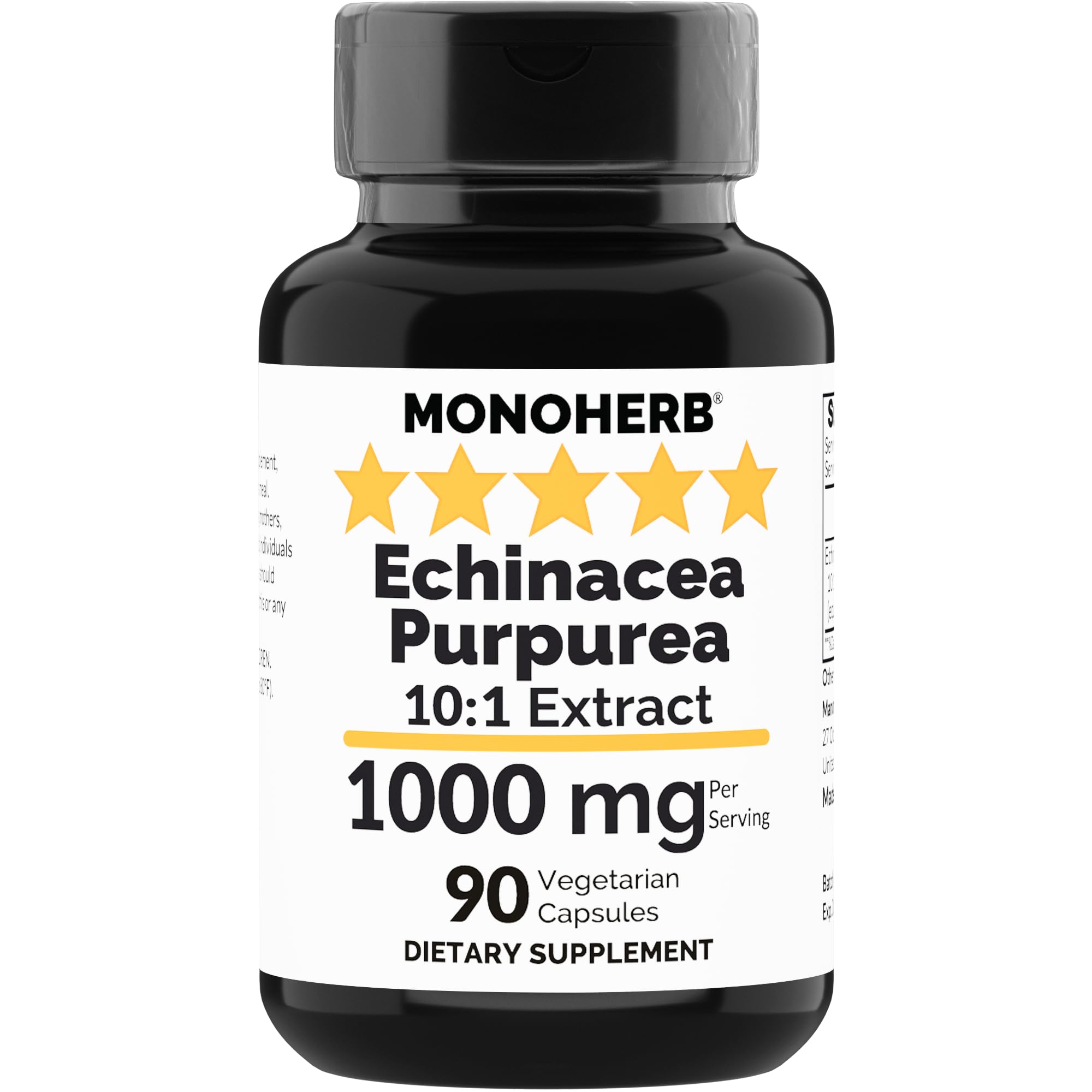 MONOHERB Echinacea Purpurea Extract 1000 mg capsules bottle