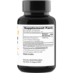 MONOHERB Echinacea Purpurea Extract 1000 mg capsules front label