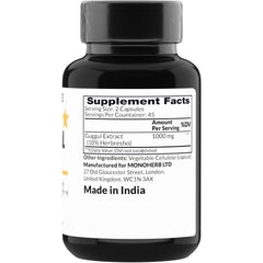 Guggul Extract 1000 mg packaging label - MONOHERB