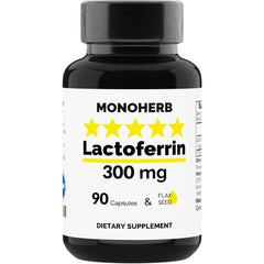 MONOHERB Lactoferrin 300 mg per Capsule bottle label
