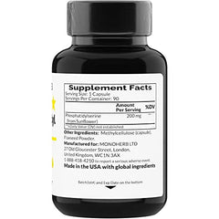 Close-up of transparent vegetable capsules containing phosphatidylserine