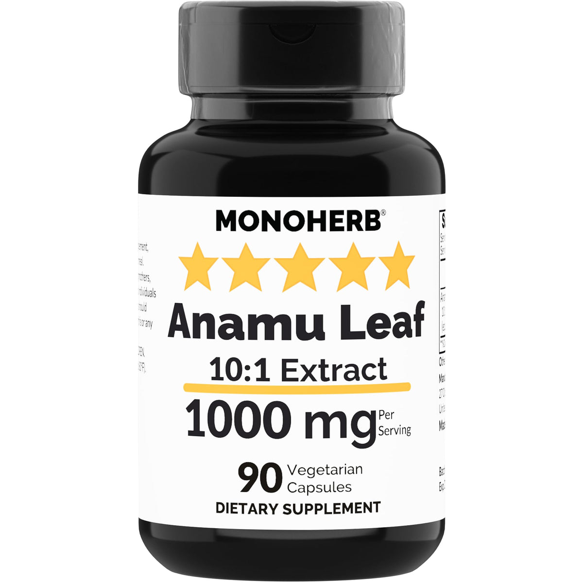 MONOHERB Anamu Leaf 1000 mg bottle with 90 vegan capsules