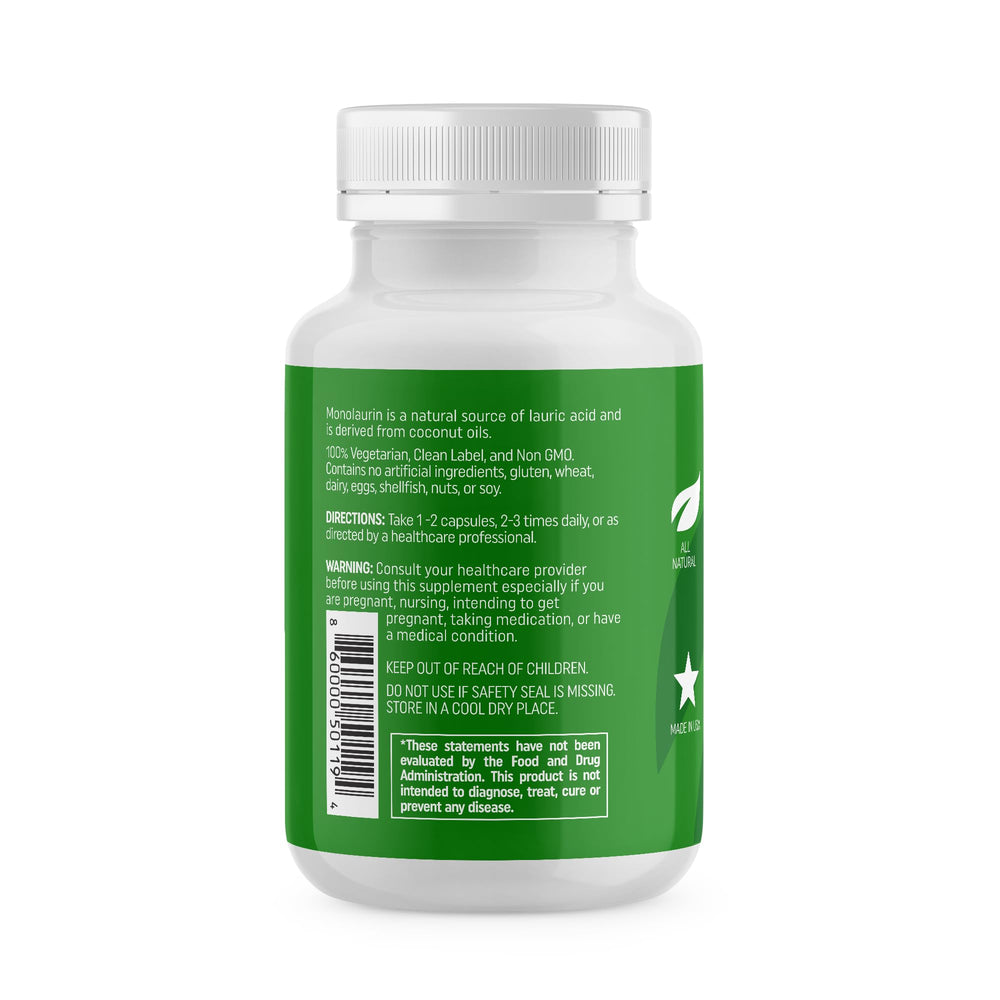 Monolaurin derived from coconut oil 625 mg