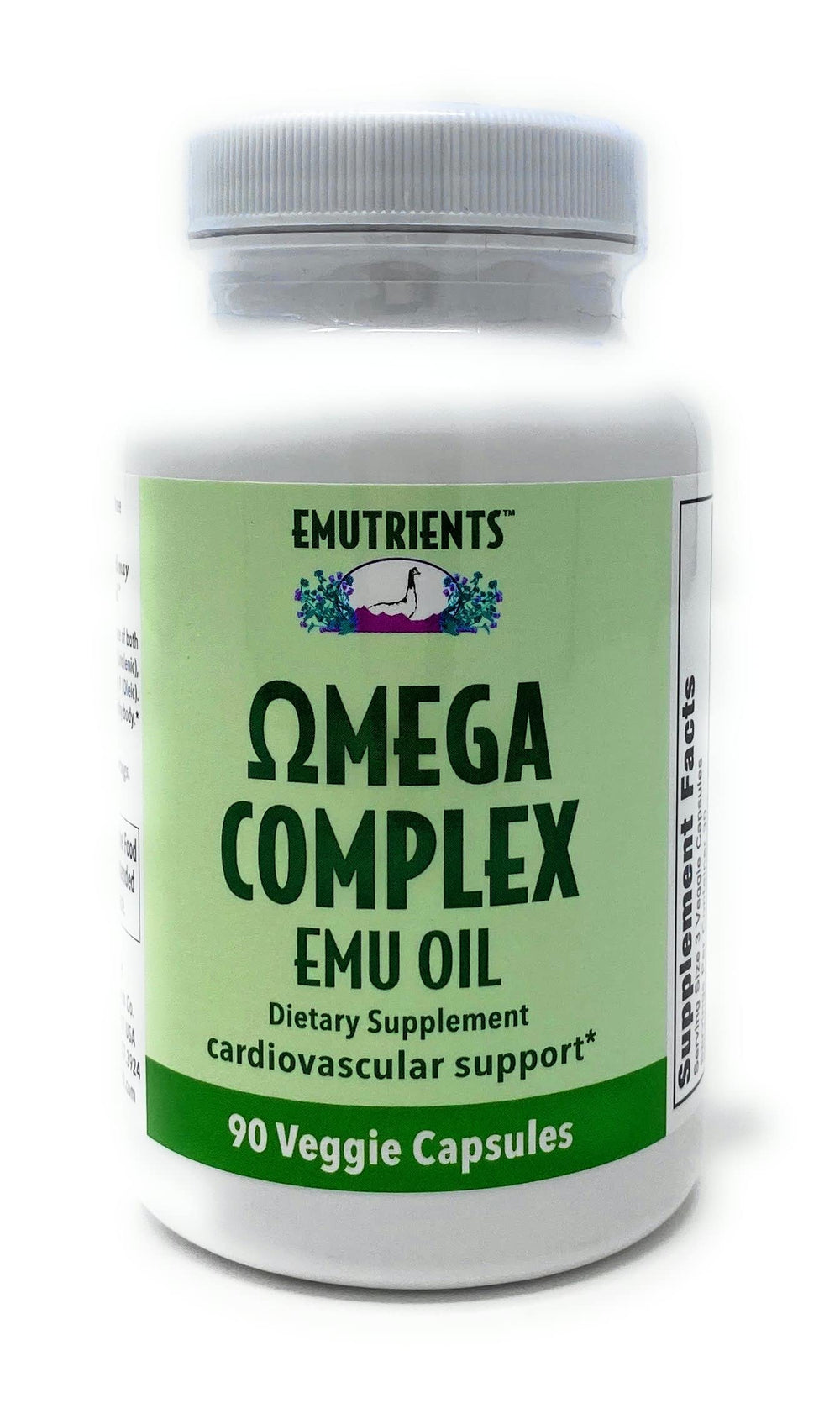 Montana Emu Ranch EMUtrients Omega Complex Emu Oil 750mg Soft Gels bottle front view