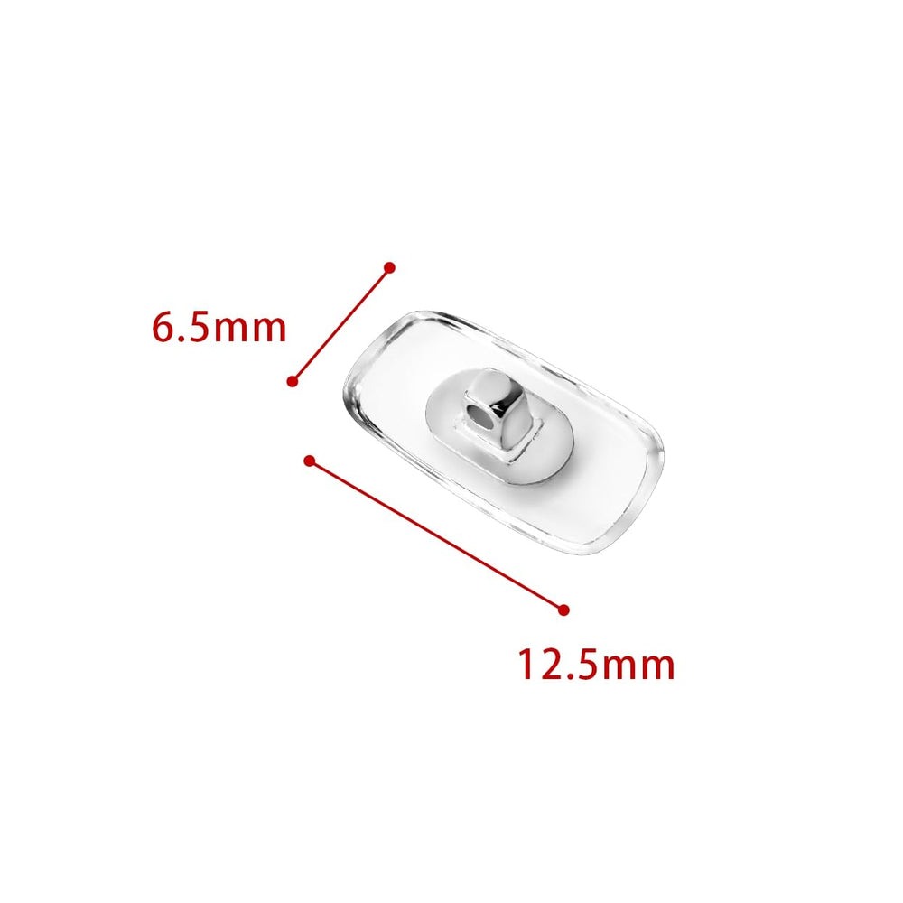 Transparent MontBlanc nose pads with silver logo on frame