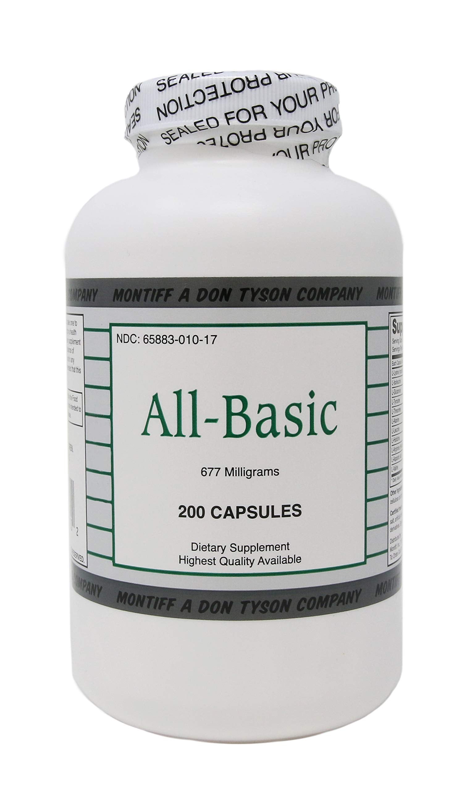 Montiffs All-Basic 677 mg 200 Capsules bottle