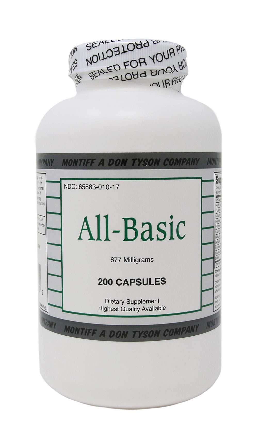 Montiffs All-Basic 677 mg 200 Capsules bottle
