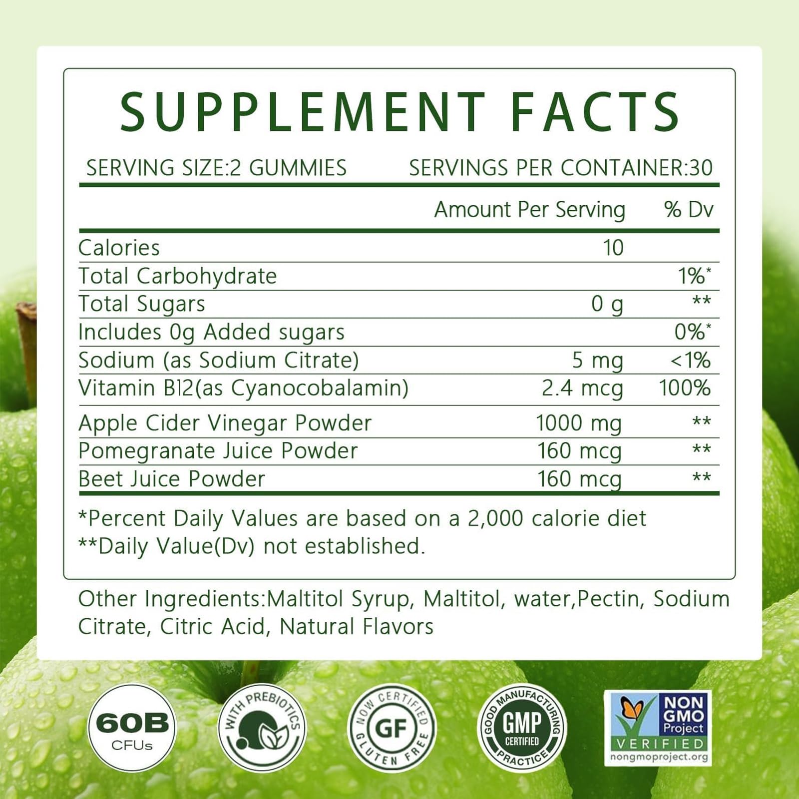 Close-up of Montue ACV gummies showing gummies and label