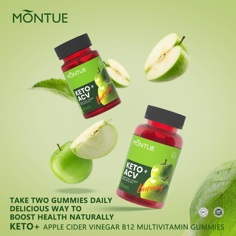 Unopened Montue ACV Gummies bottle with bright label