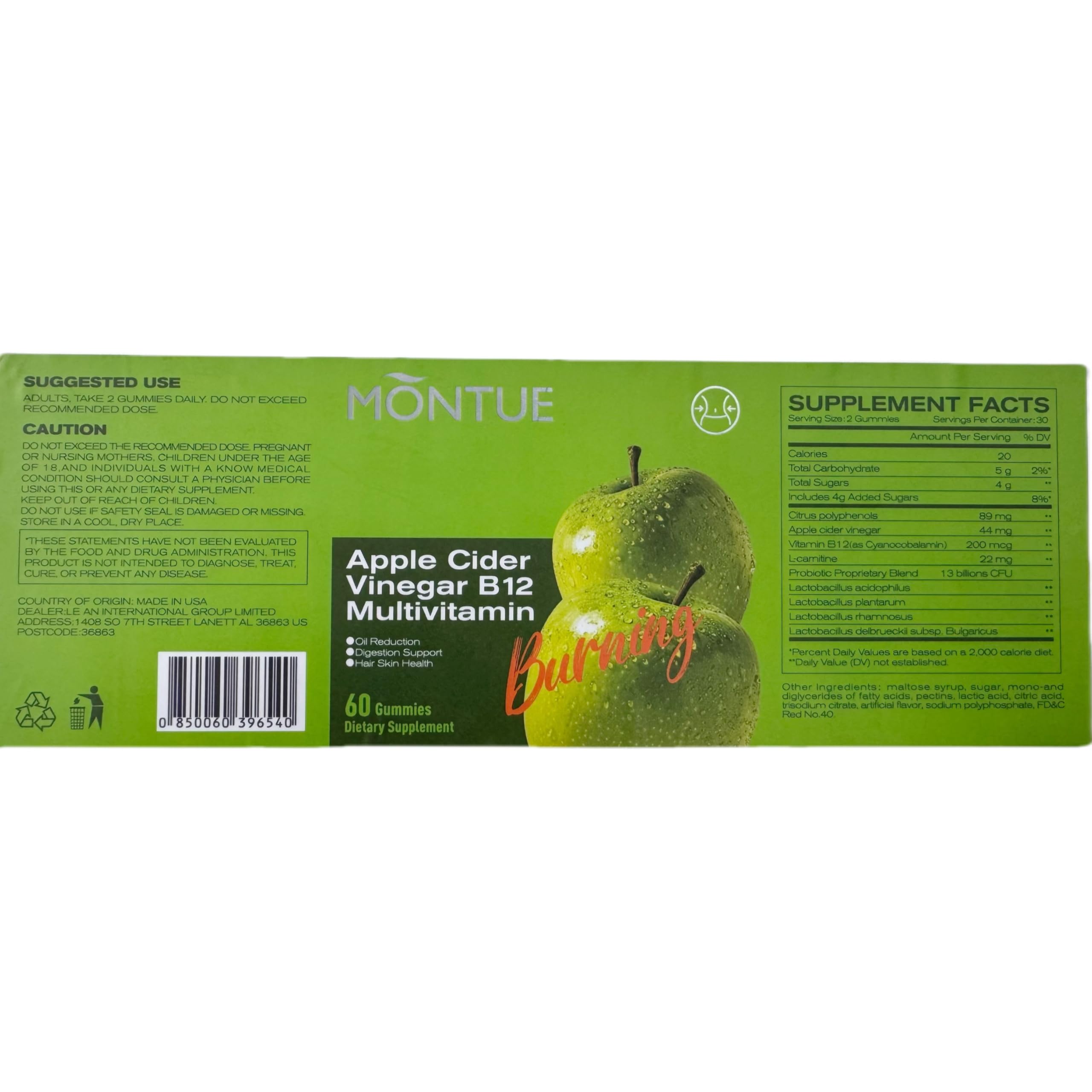 Gummy supplement highlighting B12 plus ACV