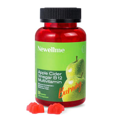 Montue NEWELLME Apple Cider Vinegar Gummies bottle with B12, 30-count