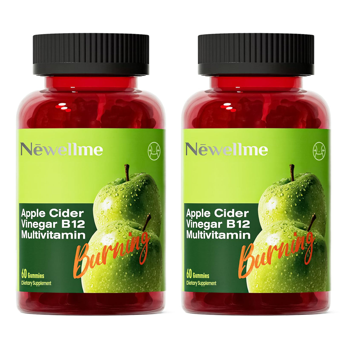 Montue NewellMe gummies closeup shows 44 mg ACV for digestion potential