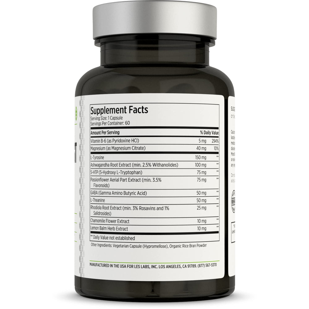 Mood Boost bottle highlighting stress relief and mood support