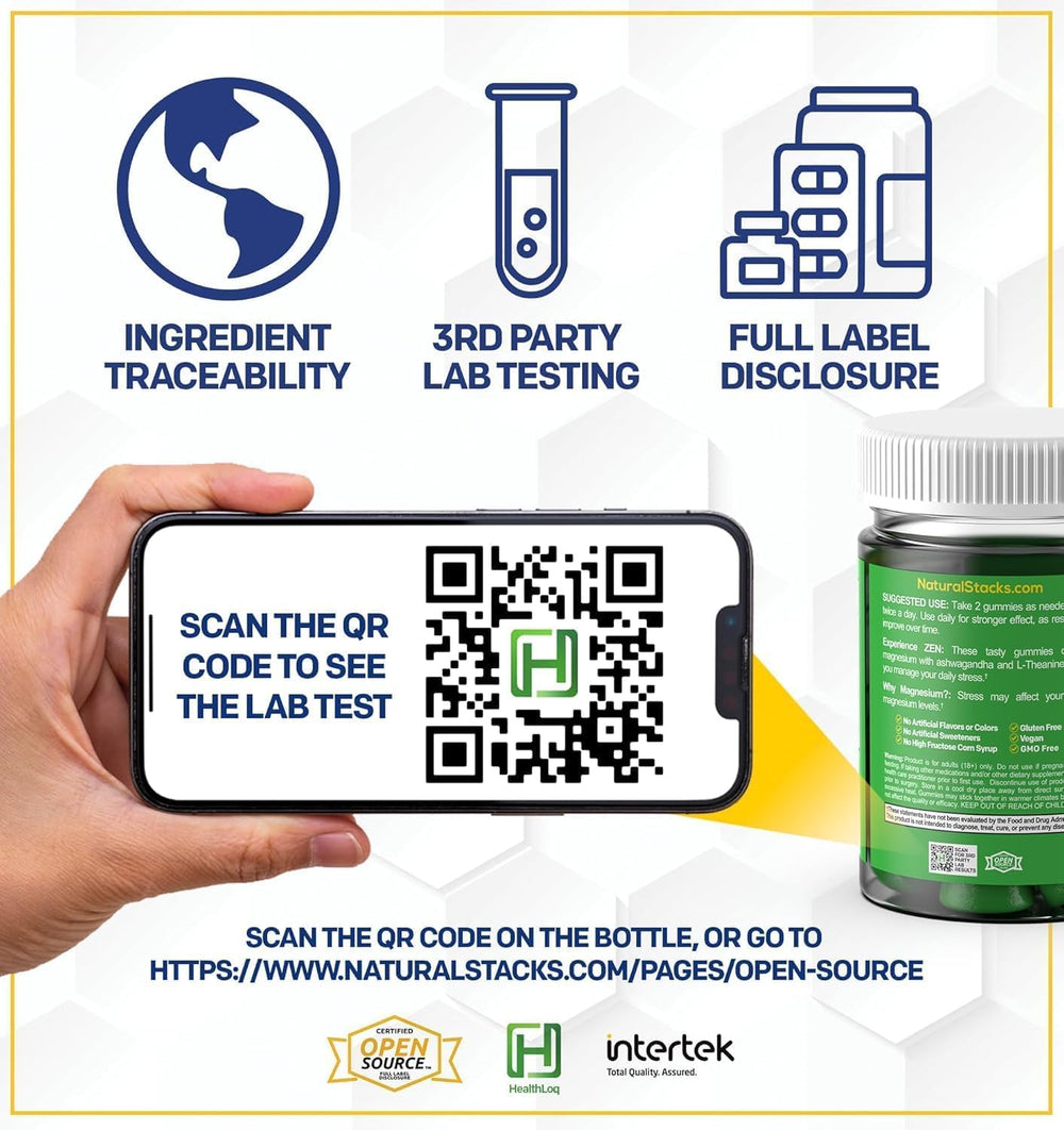 Non-GMO, gluten-free, vegan icons on packaging