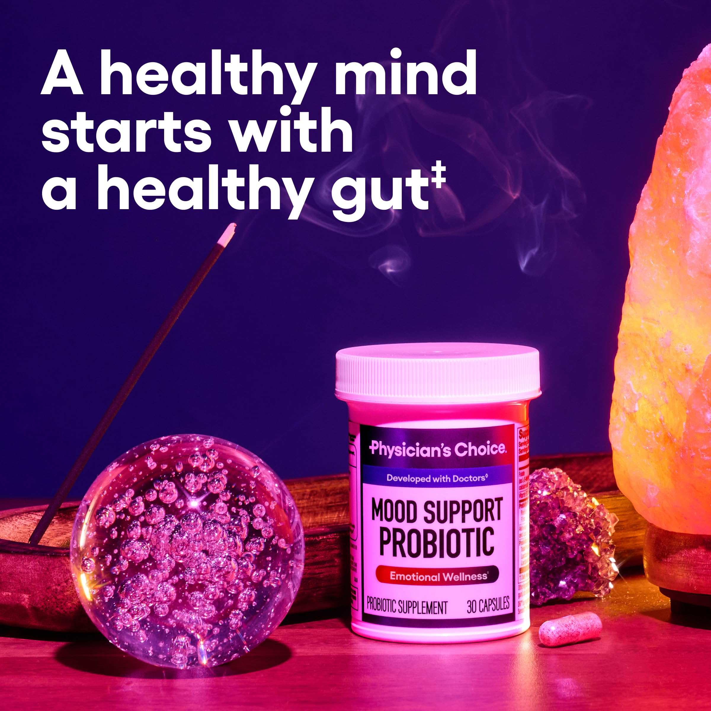 Mood support probiotic capsules for daily use