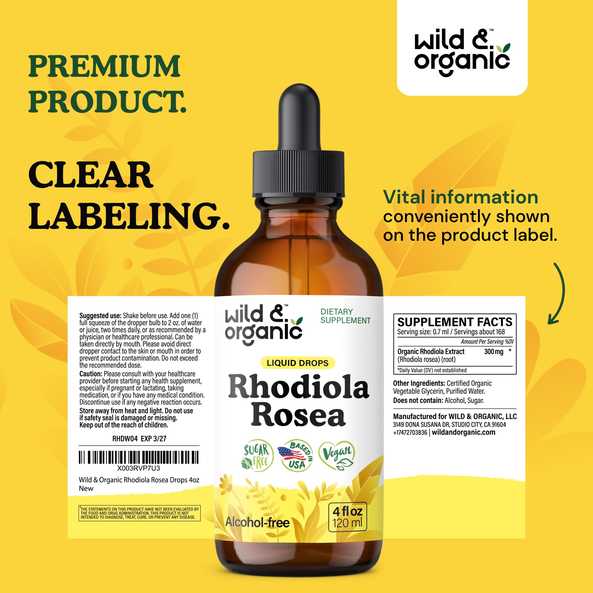 Rhodiola tincture for mood support and relaxation