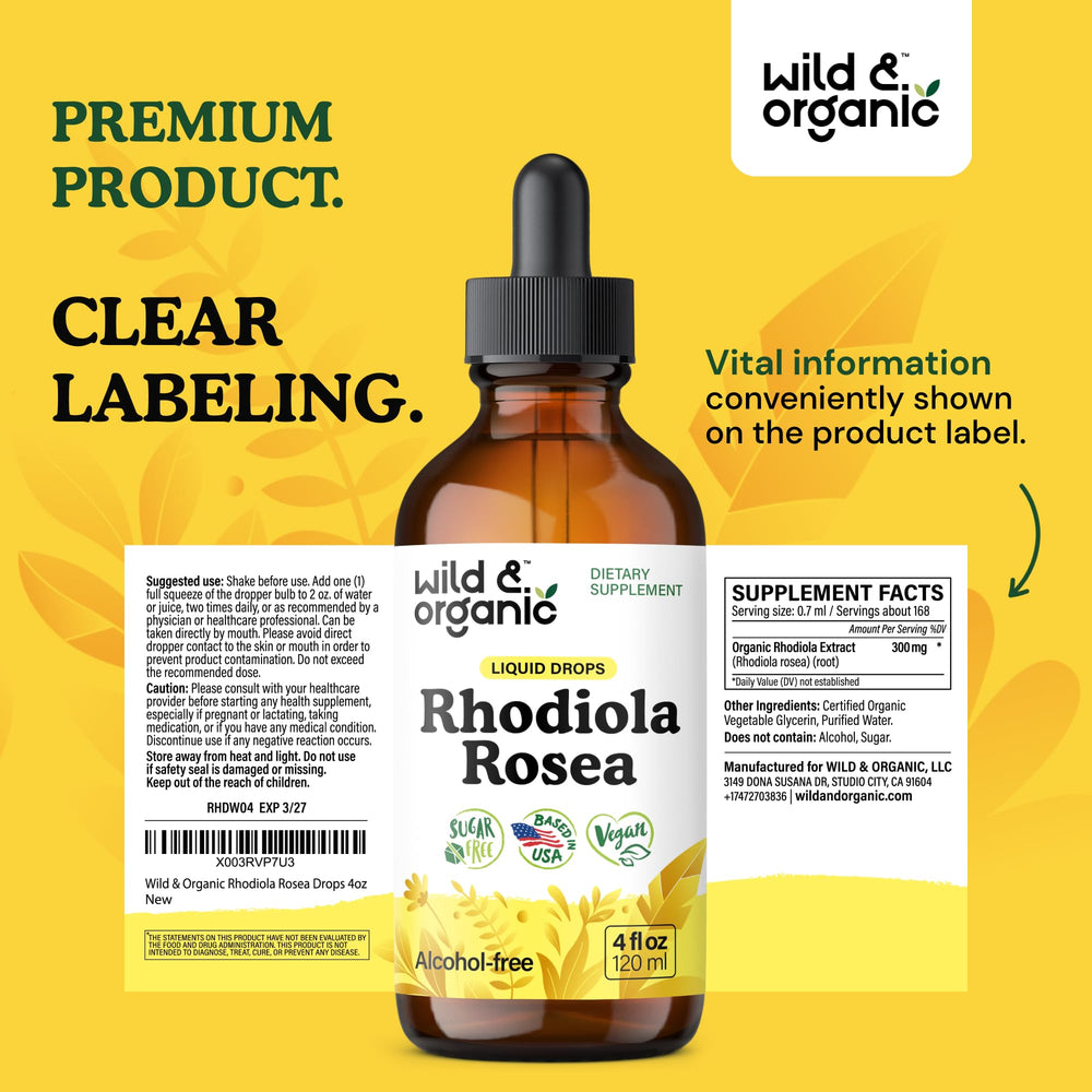 Rhodiola tincture for mood support and relaxation