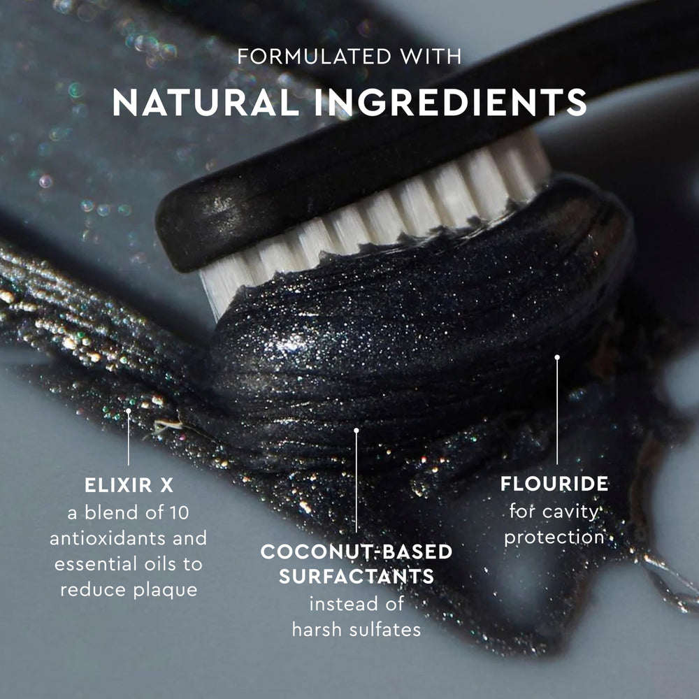 Vegan and cruelty-free MOON Charcoal Toothpaste label