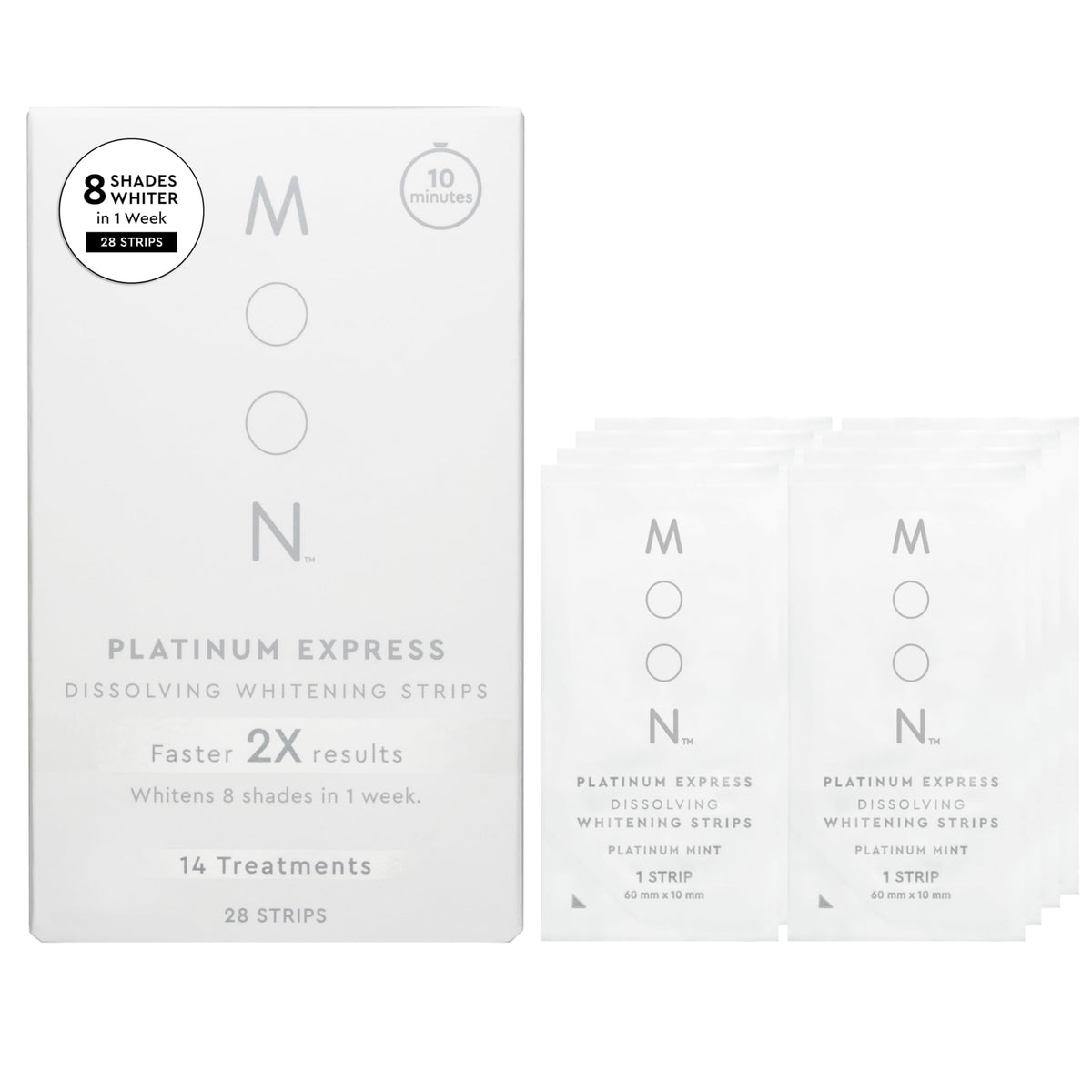 Moon Dissolving Teeth Whitening Strips Winter Mint 28-count package