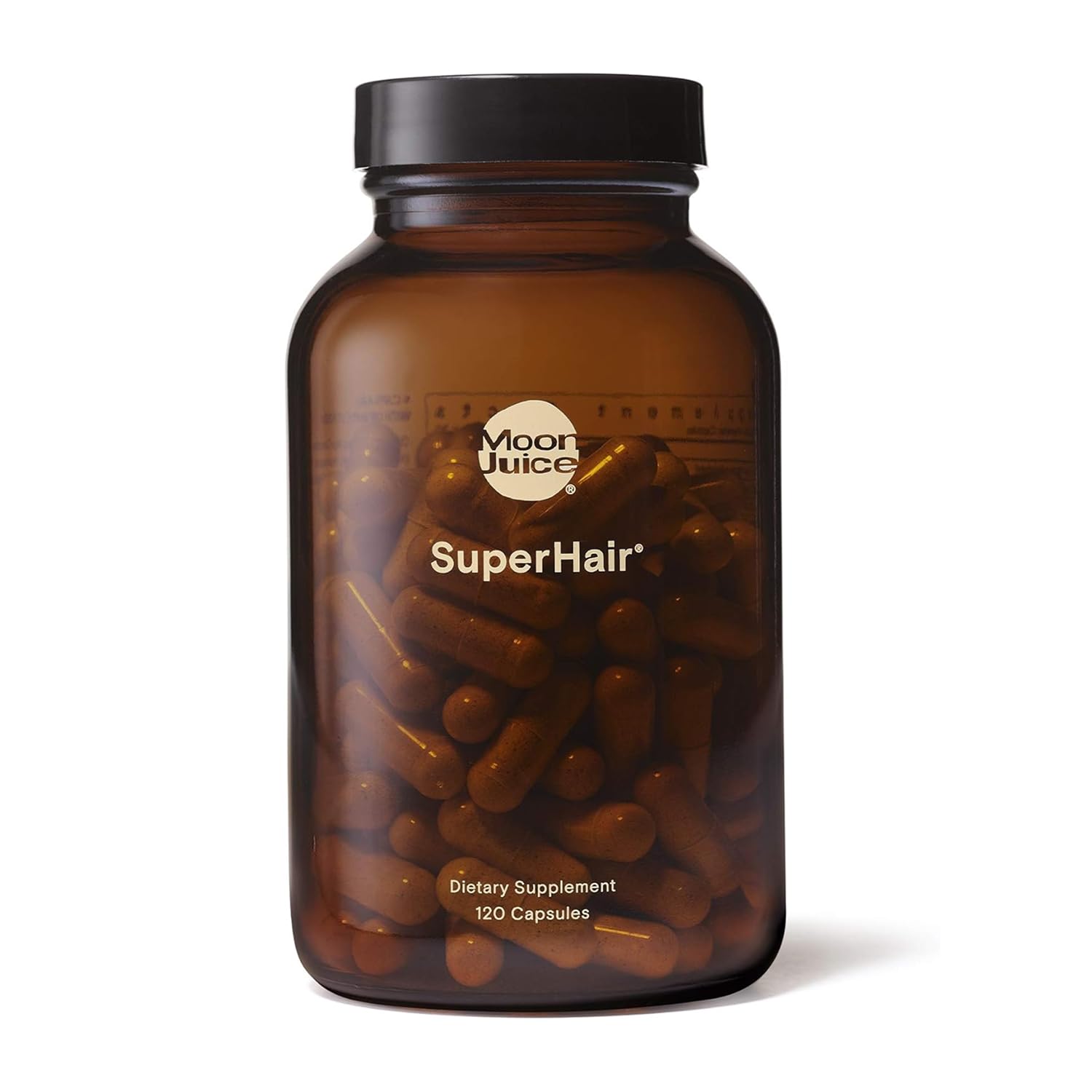 Moon Juice SuperHair bottle with 120 capsules