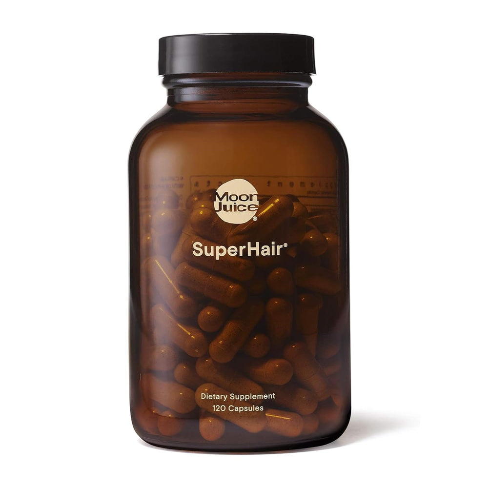 Moon Juice SuperHair bottle with 120 capsules