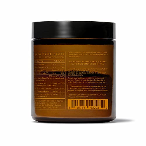 Moon Juice Ting Mango B-Complex Jar - side view with label