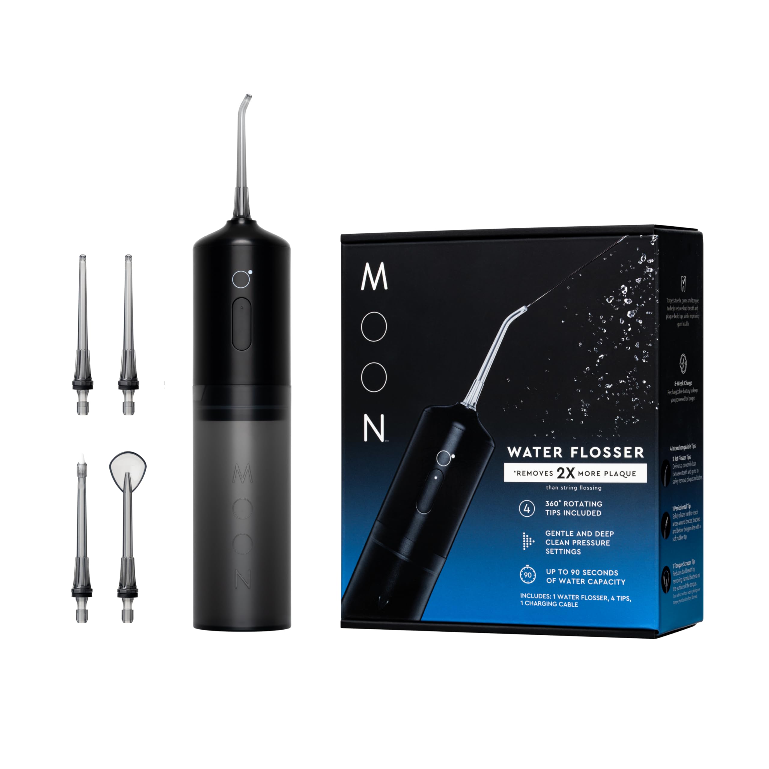Waterproof IPX7 cordless water flosser in use