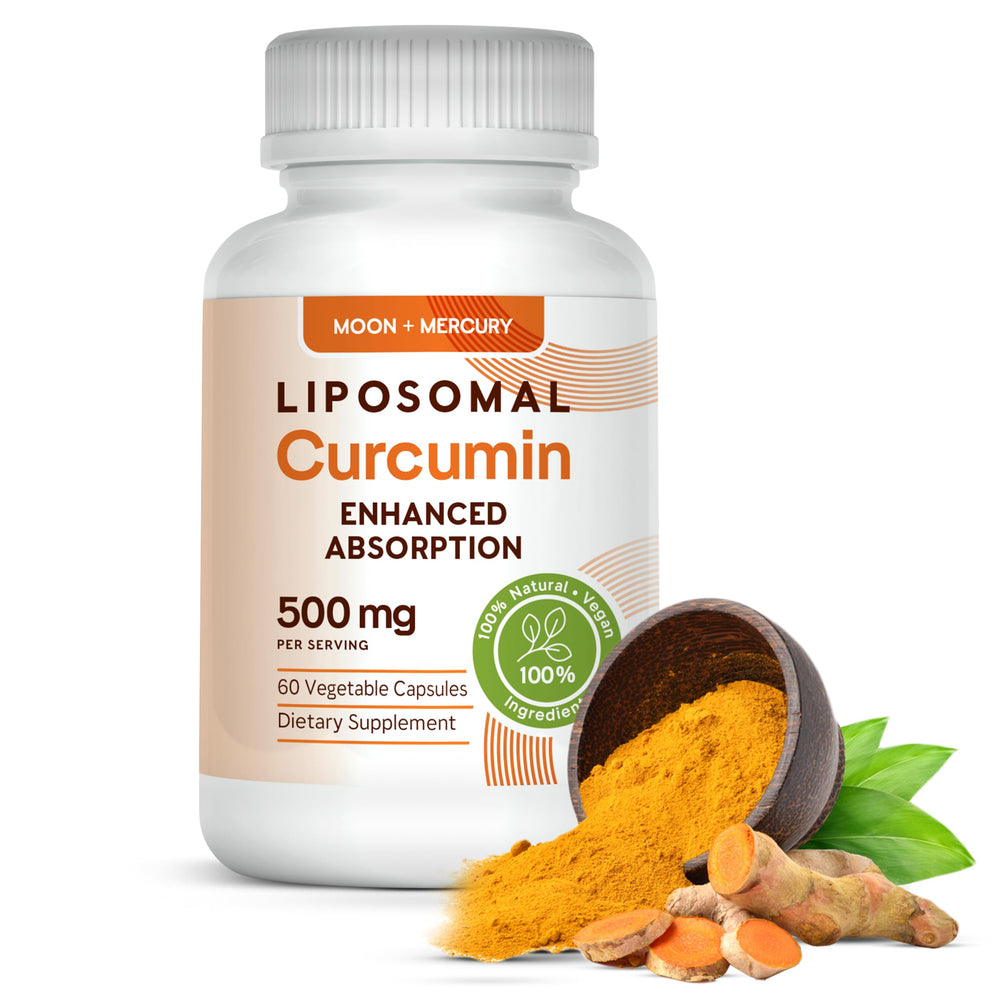 Moon + Mercury Liposomal Turmeric Curcumin 500mg bottle front view