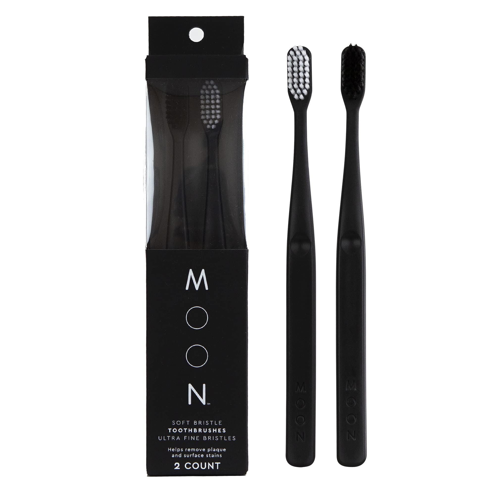 MOON Soft Bristle Toothbrush 2-Pack front view