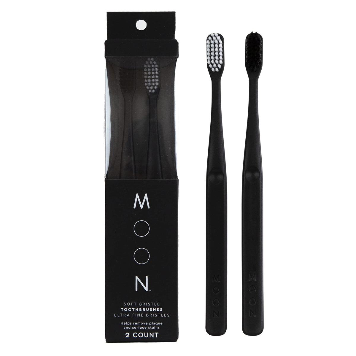 MOON Soft Bristle Toothbrush 2-Pack front view