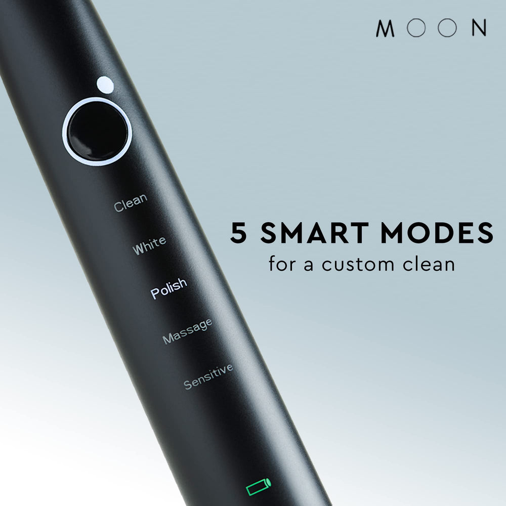 Five sonic cleaning modes: Clean, White, Polish, Sensitive, Massage