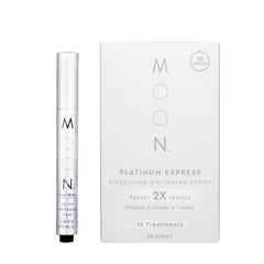 MOON Teeth Whitening Bundle travel kit with strips and mint whitening pen