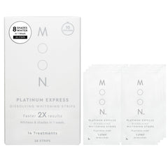 Close-up of MOON dissolving whitening strips