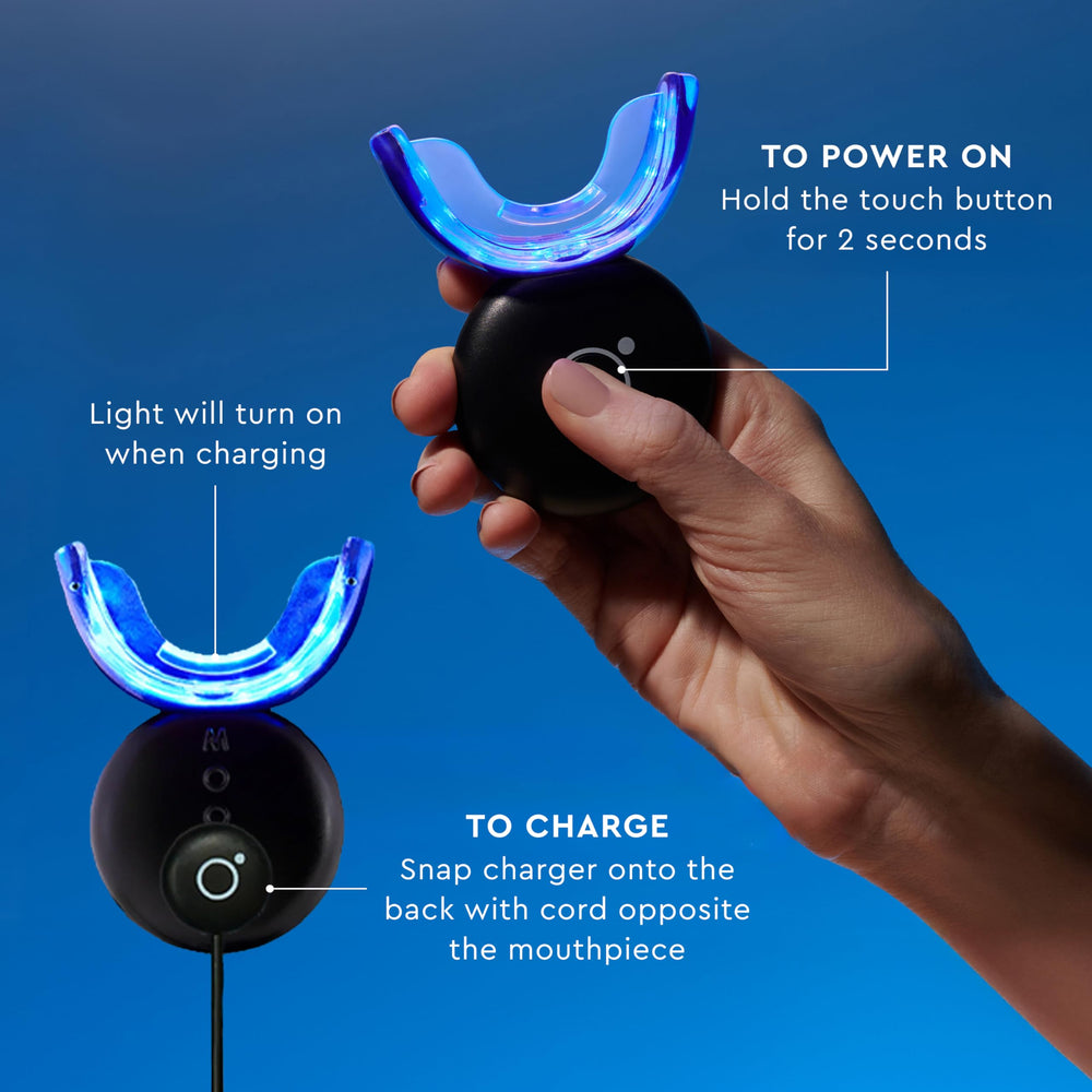 Travel-ready MOON Teeth Whitening Kit shown in compact setup