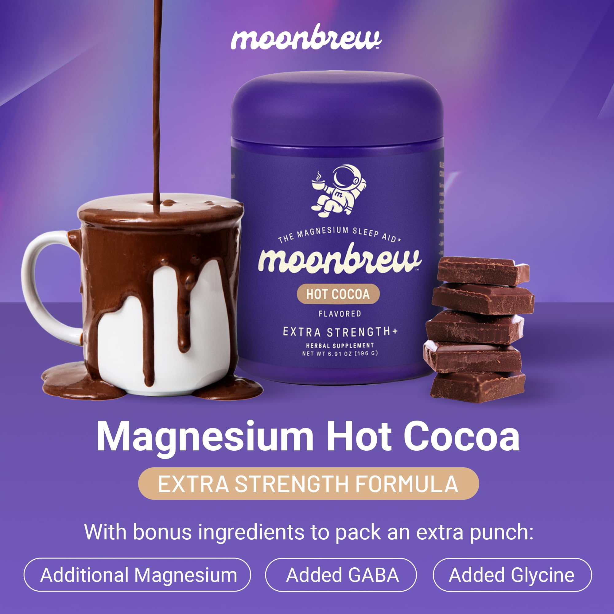 MoonBrew Nighttime Hot Cocoa being prepared with warm milk