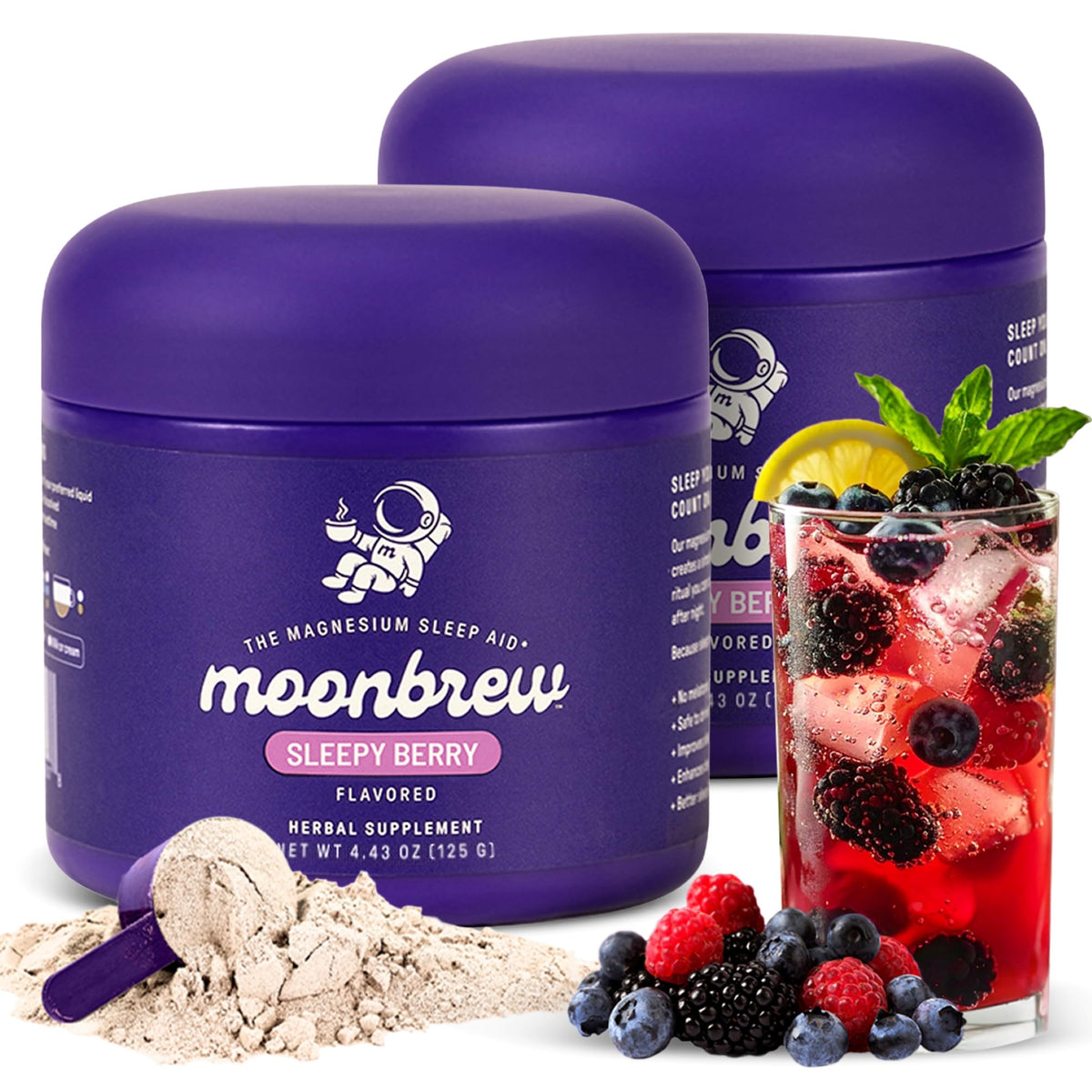 MoonBrew Sleepy Berry Smoothie jar label close-up