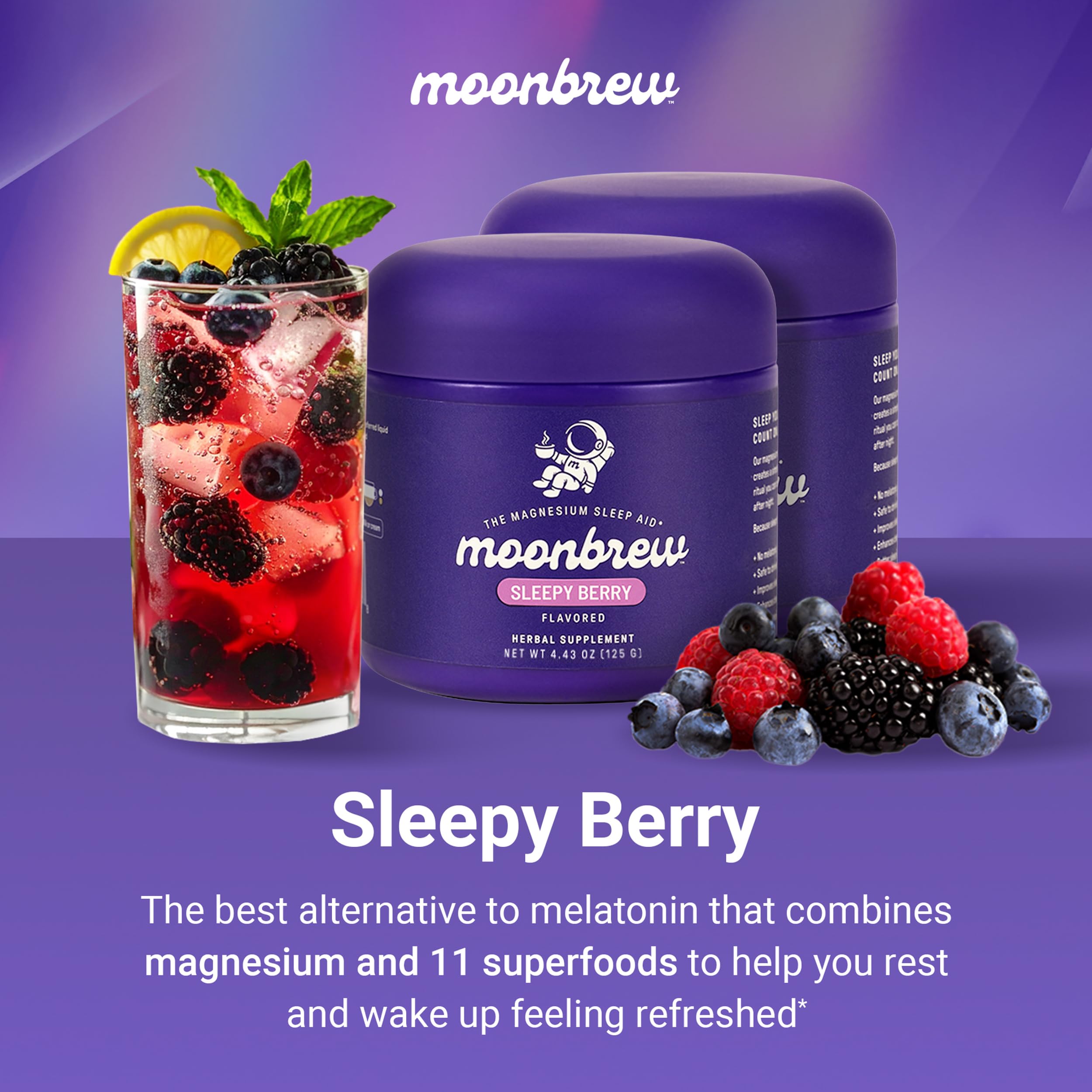 Two-jar MoonBrew Sleepy Berry sleep aid package
